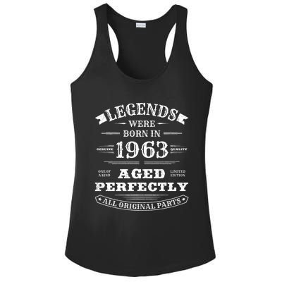 60th Birthday Gift Vintage Legends Born In 1963 60 Years Old Ladies PosiCharge Competitor Racerback Tank