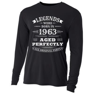 60th Birthday Gift Vintage Legends Born In 1963 60 Years Old Cooling Performance Long Sleeve Crew