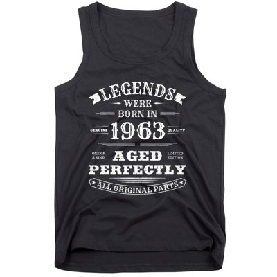 60th Birthday Gift Vintage Legends Born In 1963 60 Years Old Tank Top