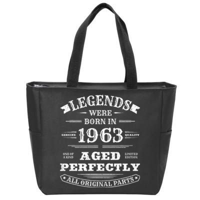 60th Birthday Gift Vintage Legends Born In 1963 60 Years Old Zip Tote Bag