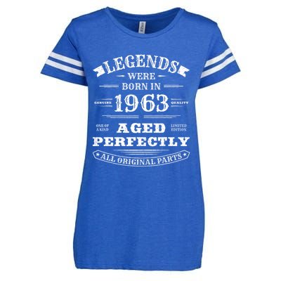 60th Birthday Gift Vintage Legends Born In 1963 60 Years Old Enza Ladies Jersey Football T-Shirt