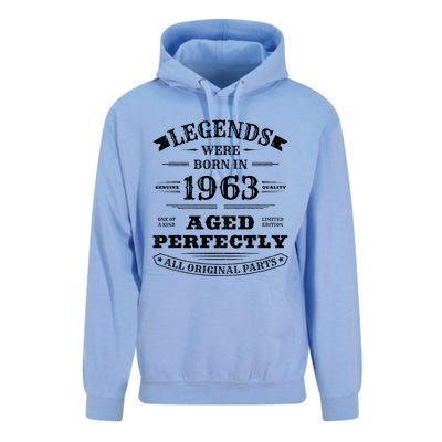 60th Birthday Gift Vintage Legends Born In 1963 60 Years Old Unisex Surf Hoodie