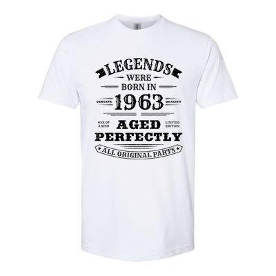 60th Birthday Gift Vintage Legends Born In 1963 60 Years Old Softstyle CVC T-Shirt