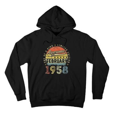 65th Birthday Gift Awesome Since February 1958 65 Year Old Cute Tall Hoodie