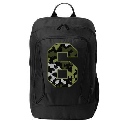 6th Birthday Gift Army Green Camo Number City Backpack