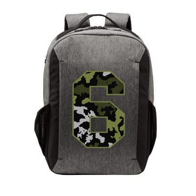 6th Birthday Gift Army Green Camo Number Vector Backpack