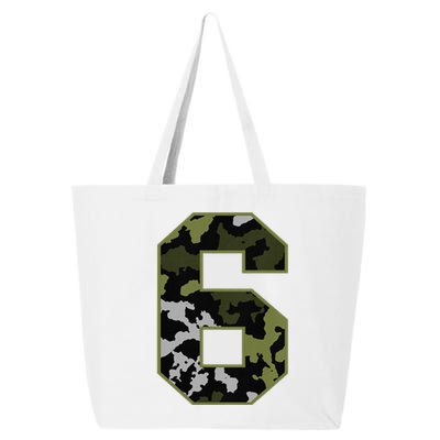 6th Birthday Gift Army Green Camo Number 25L Jumbo Tote