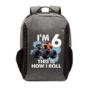 6th Birthday Gifts I'm 6 This Is How I Roll Monster-Truck Vector Backpack