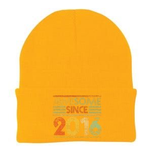 6th Birthday Gifts Awesome Since 2016 Knit Cap Winter Beanie