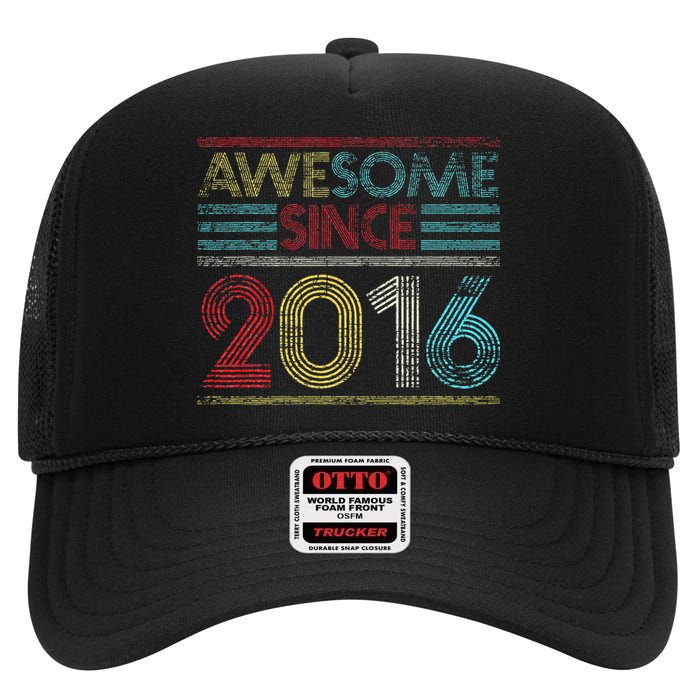 6th Birthday Gifts Awesome Since 2016 High Crown Mesh Back Trucker Hat