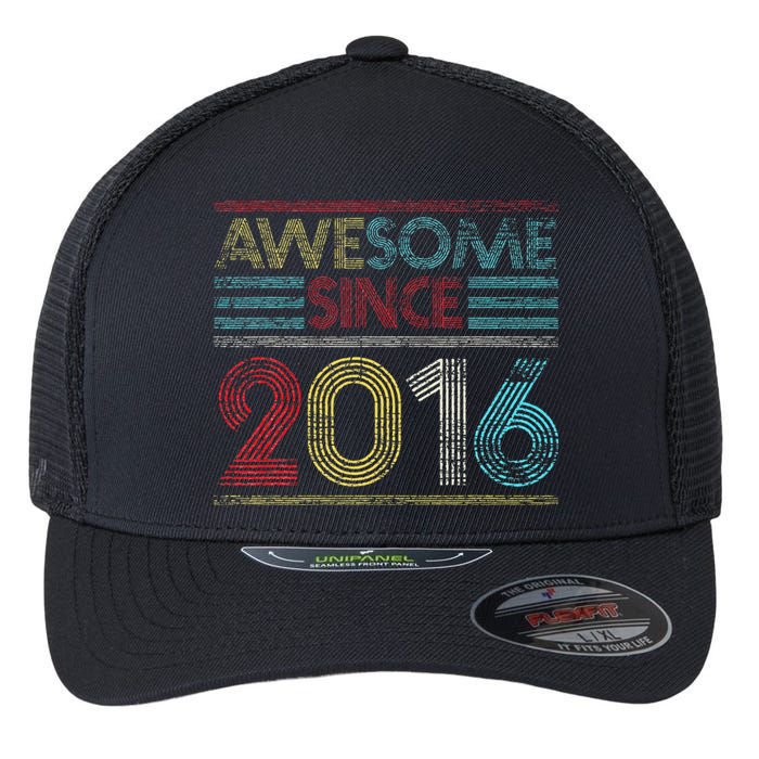 6th Birthday Gifts Awesome Since 2016 Flexfit Unipanel Trucker Cap