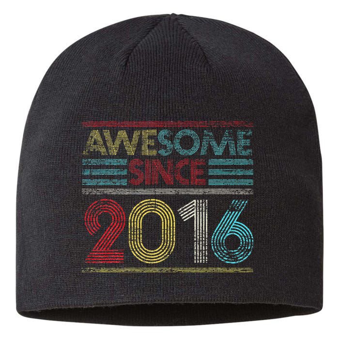 6th Birthday Gifts Awesome Since 2016 Sustainable Beanie