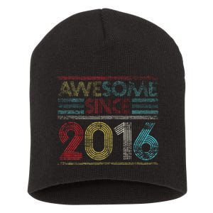 6th Birthday Gifts Awesome Since 2016 Short Acrylic Beanie