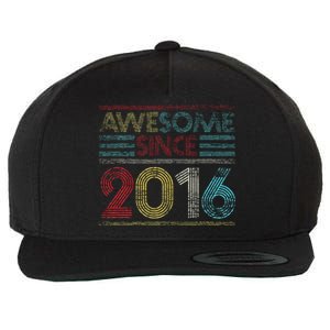 6th Birthday Gifts Awesome Since 2016 Wool Snapback Cap