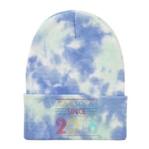 6th Birthday Gifts Awesome Since 2016 Tie Dye 12in Knit Beanie