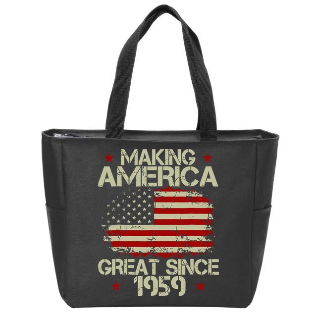 60th Birthday Gifts Making America Great Since 1959 Zip Tote Bag