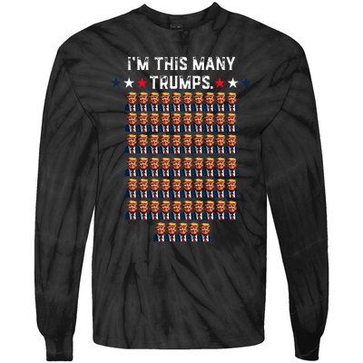 65th Birthday IM This Many Trumps For Trump Supporter Tie-Dye Long Sleeve Shirt