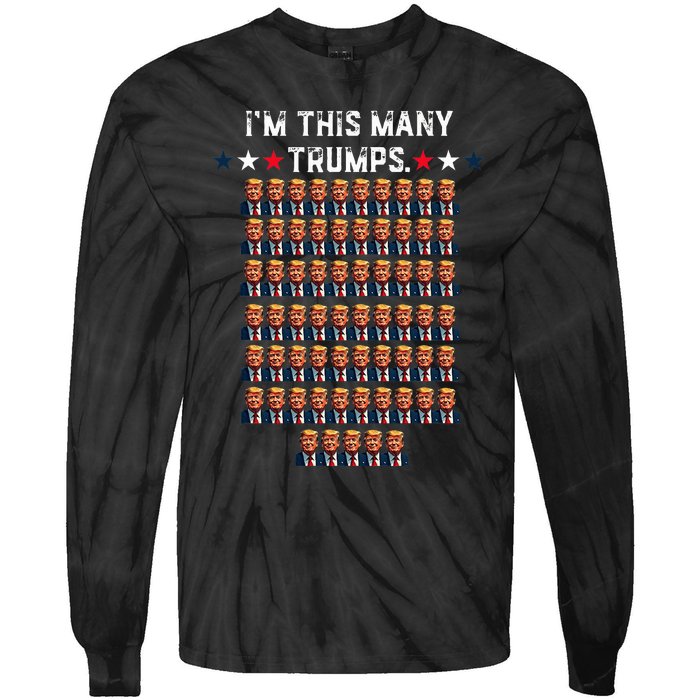 65th Birthday IM This Many Trumps For Trump Supporter Tie-Dye Long Sleeve Shirt