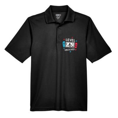 6th Birthday Level 6 Unlocked Video Game Party Men's Origin Performance Pique Polo