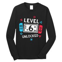 6th Birthday Level 6 Unlocked Video Game Party Long Sleeve Shirt