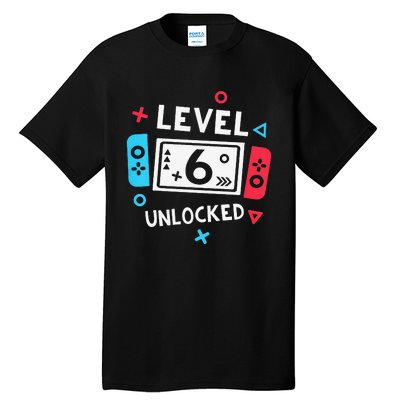 6th Birthday Level 6 Unlocked Video Game Party Tall T-Shirt