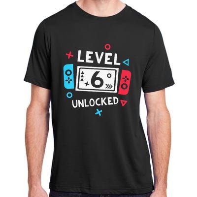 6th Birthday Level 6 Unlocked Video Game Party Adult ChromaSoft Performance T-Shirt