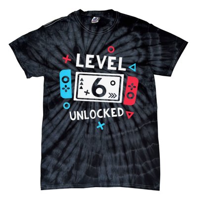 6th Birthday Level 6 Unlocked Video Game Party Tie-Dye T-Shirt