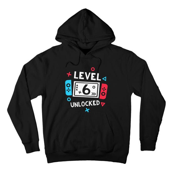 6th Birthday Level 6 Unlocked Video Game Party Tall Hoodie