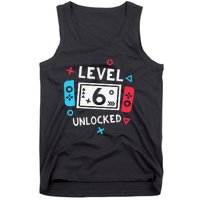 6th Birthday Level 6 Unlocked Video Game Party Tank Top