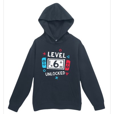 6th Birthday Level 6 Unlocked Video Game Party Urban Pullover Hoodie