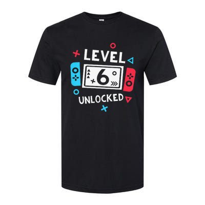 6th Birthday Level 6 Unlocked Video Game Party Softstyle CVC T-Shirt