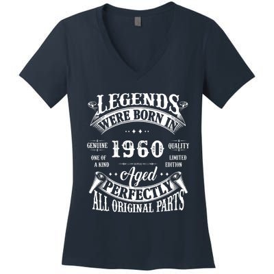 62nd Birthday Legend Were Born 1960 Women's V-Neck T-Shirt