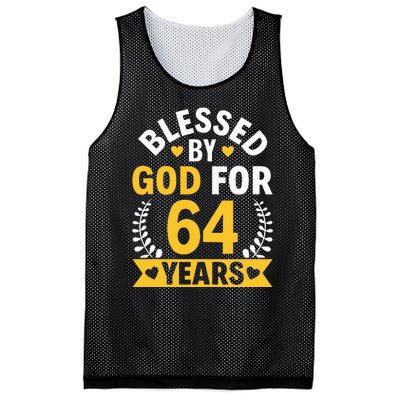 64th Birthday Man Woman Blessed By God For 64 Years Mesh Reversible Basketball Jersey Tank