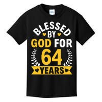 64th Birthday Man Woman Blessed By God For 64 Years Kids T-Shirt