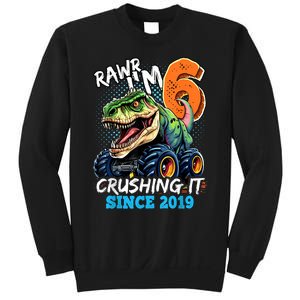 6th Birthday Monster Truck Dinosaur Party Boy Rawr IM 6 Sweatshirt