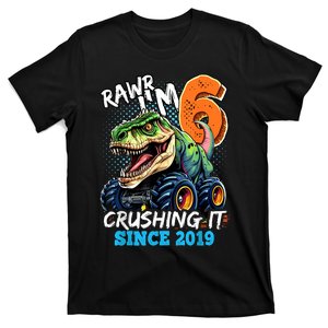 6th Birthday Monster Truck Dinosaur Party Boy Rawr IM 6 T-Shirt