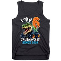 6th Birthday Monster Truck Dinosaur Party Boy Rawr IM 6 Tank Top