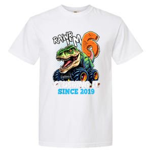 6th Birthday Monster Truck Dinosaur Party Boy Rawr IM 6 Garment-Dyed Heavyweight T-Shirt