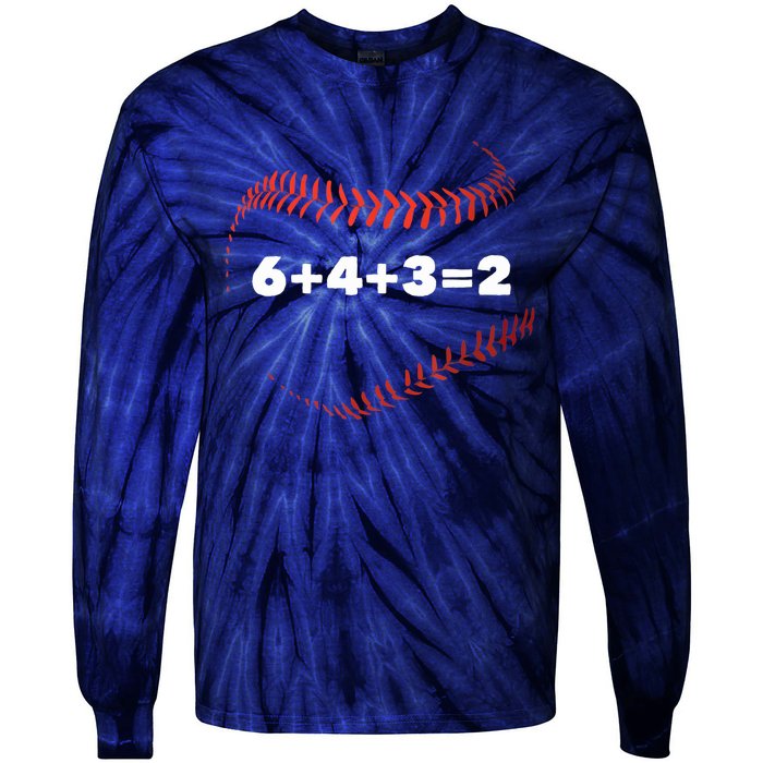 6432 Baseball Math Tie-Dye Long Sleeve Shirt