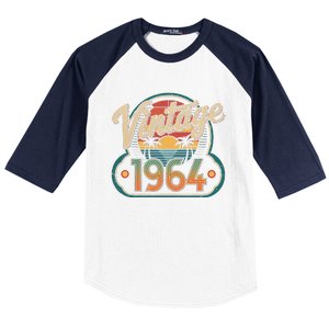 60th Birthday Man Woman 60 Years 1964 Decorative Funny Gift Baseball Sleeve Shirt