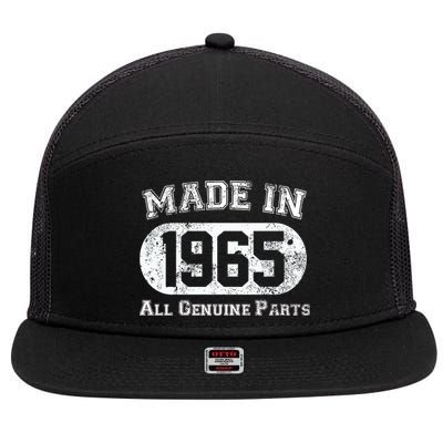 60th Birthday Made In 1965 - All Genuine Parts 7 Panel Mesh Trucker Snapback Hat
