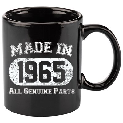 60th Birthday Made In 1965 - All Genuine Parts 11oz C Handle Ceramic Mug