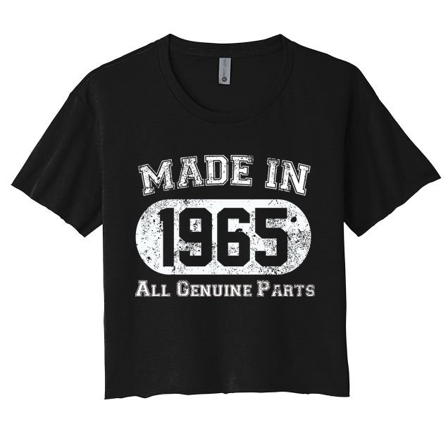 60th Birthday Made In 1965 - All Genuine Parts Women's Crop Top Tee