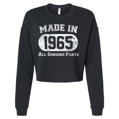 60th Birthday Made In 1965 - All Genuine Parts Cropped Pullover Crew