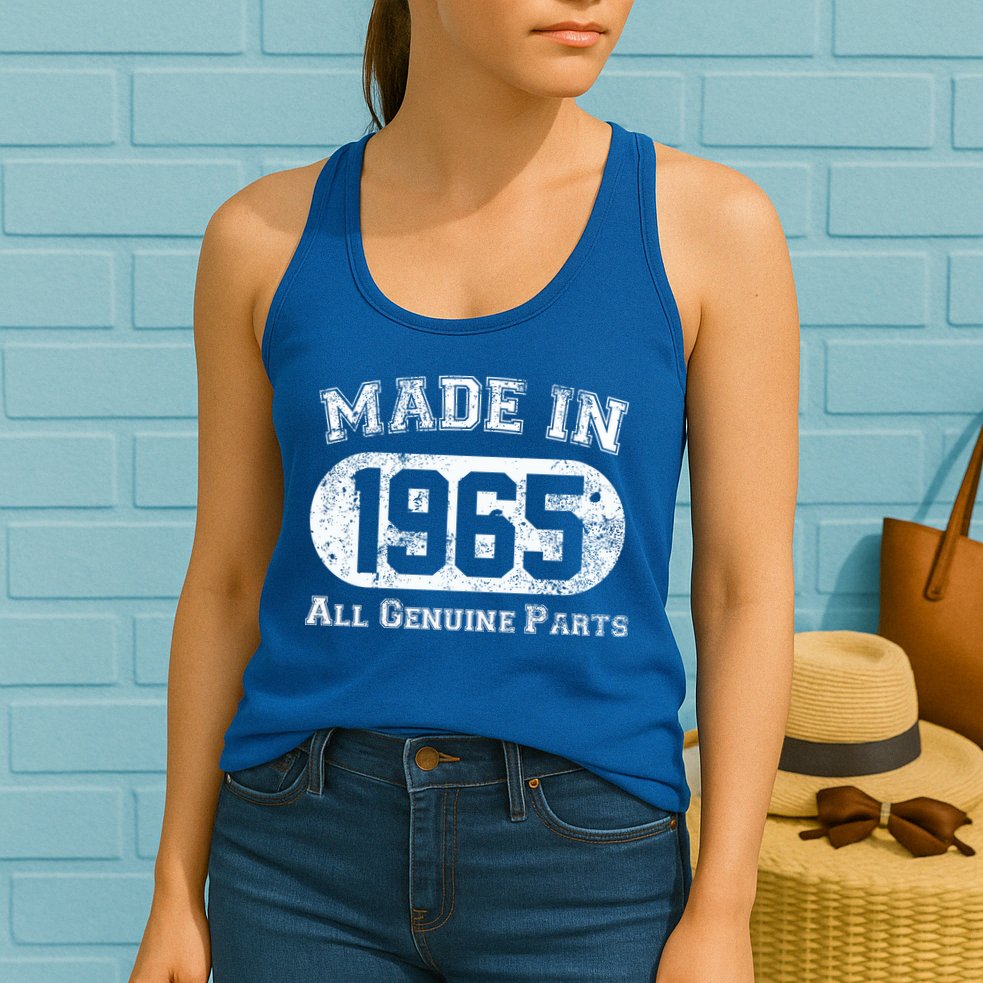 60th Birthday Made In 1965 - All Genuine Parts Womens Tank Top