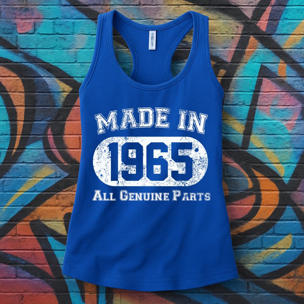 60th Birthday Made In 1965 - All Genuine Parts Womens Tank Top
