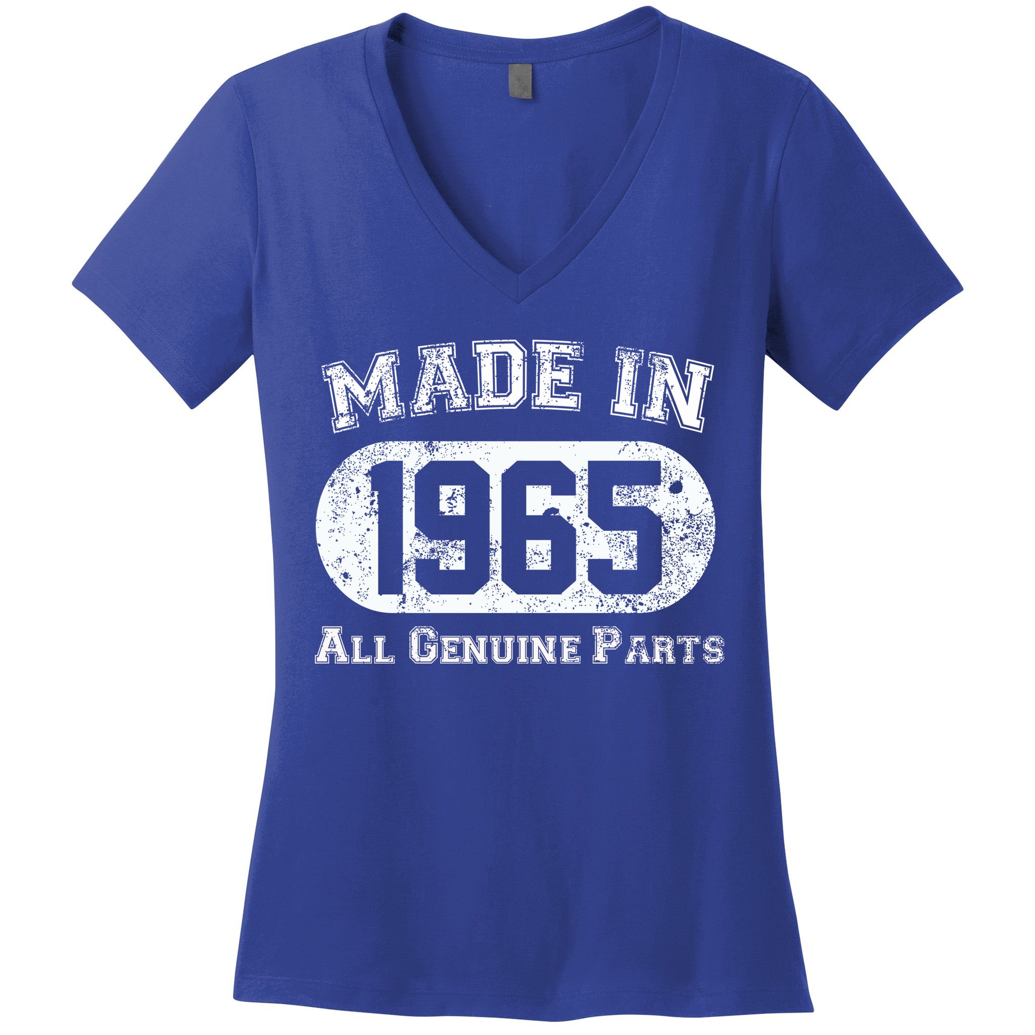60th Birthday Made In 1965 - All Genuine Parts Women's V-Neck T-Shirt