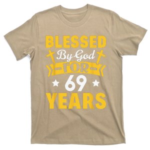 69th Birthday Man Woman Blessed By God For 69 Years T-Shirt