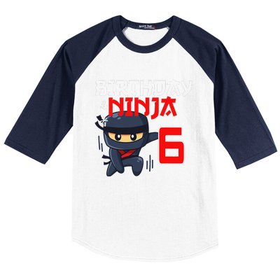 6th Birthday Ninja I'm 6 Years Old Bday Party Best Baseball Sleeve Shirt