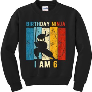 6th Birthday Ninja 6 Year Old Birthday Kids Sweatshirt